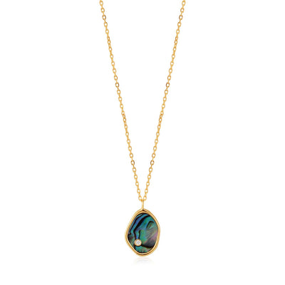 Ania Haie Gold Plated Sterling Silver Tidal Abalone Pendant On Chain