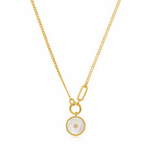 Load image into Gallery viewer, Ania Haie Gold Plated Sterling Silver Wild Soul Compas Emblem Figaro Chain