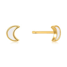 Load image into Gallery viewer, Ania Haie Gold Plated Sterling Silver Wild Soul Moon Stud Earrings