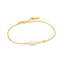 Load image into Gallery viewer, Ania Haie Gold Plated Sterling Silver Pearl Bracelet