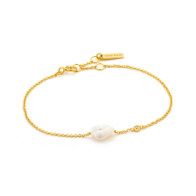 Ania Haie Gold Plated Sterling Silver Pearl Bracelet