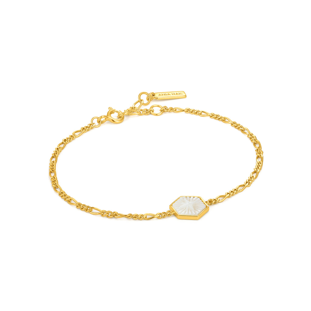 Ania Haie Gold Plated Sterling Silver Wild Soul Compass Emblem Bracelet