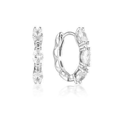 Georgini Aurora Sterling Silver Glimmer Hoop Earrings