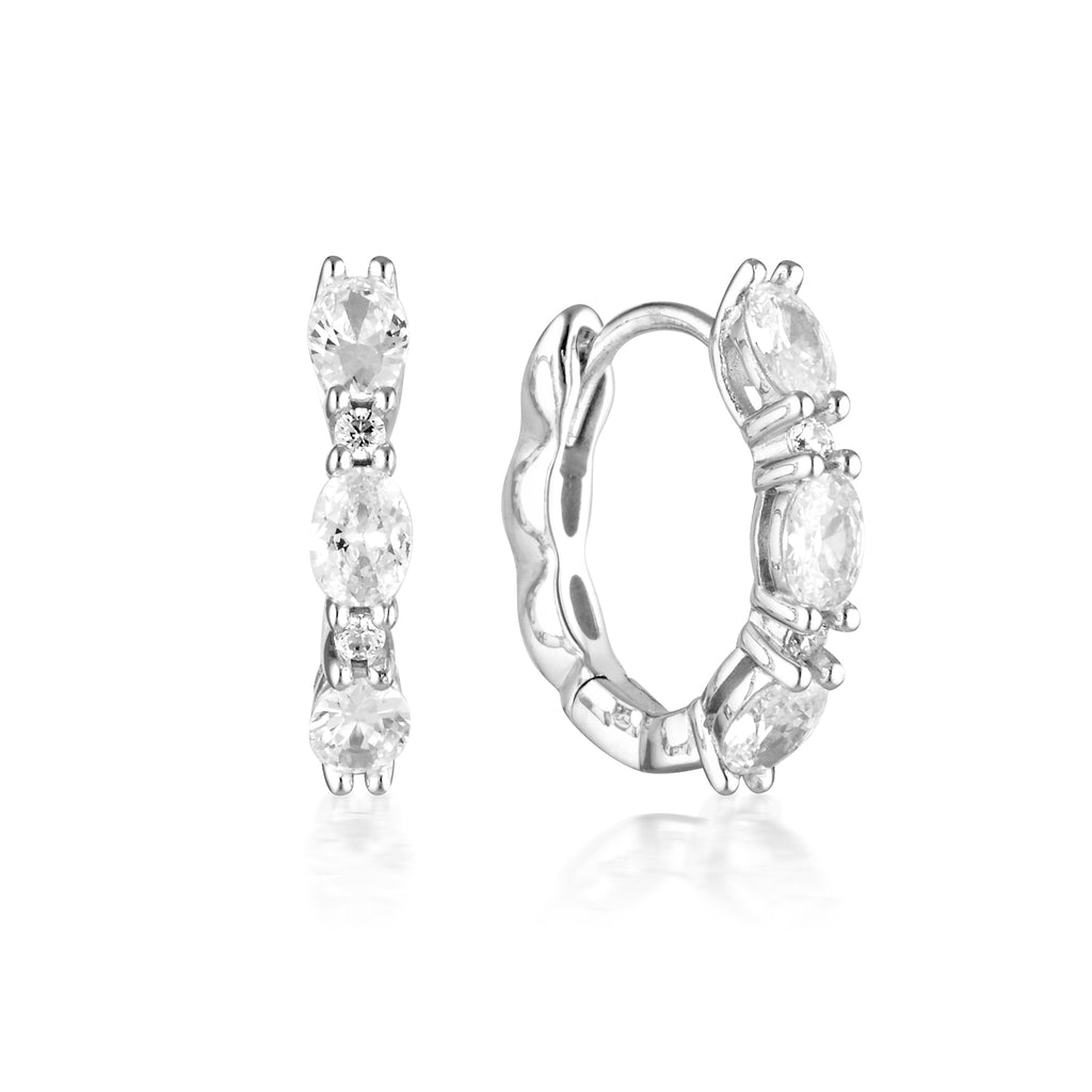 Georgini Aurora Sterling Silver Glimmer Hoop Earrings