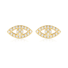 Load image into Gallery viewer, Georgini Rock Star Gold Plated Sterling Silver Evil Eye Stud Earrings