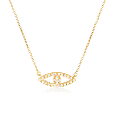 Georgini Rock Star Gold Plated Sterling Silver Evil Eye Pendant On Chain