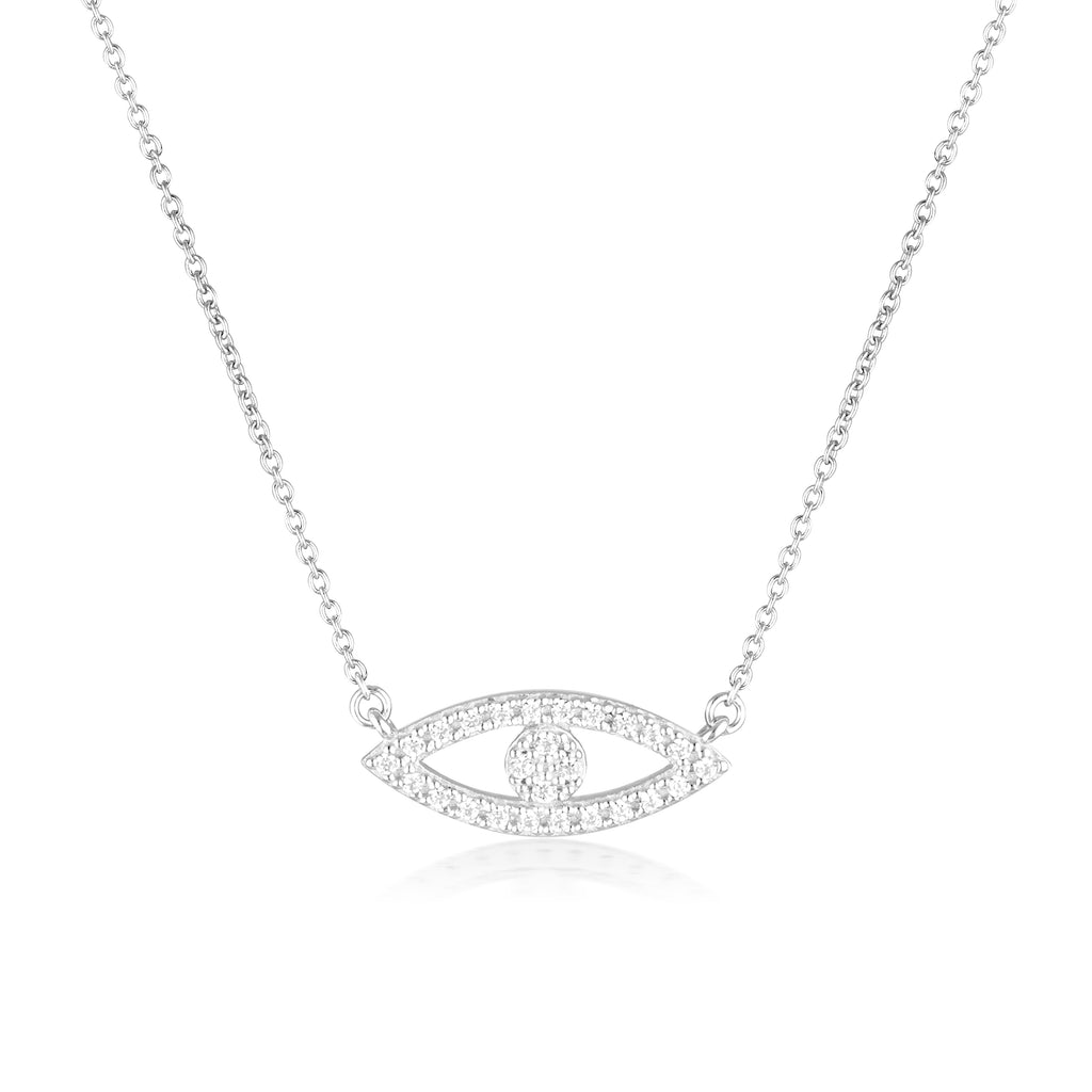 Georgini Rock Star Sterling Silver Evil Eye Pendant On Chain