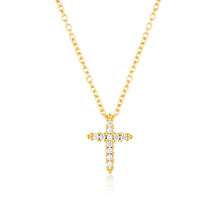 Load image into Gallery viewer, Georgini Rock Star Gold Plated Sterling Silver Cross Pendant On Chain