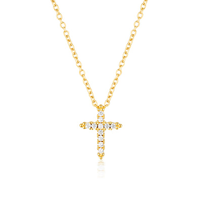 Georgini Rock Star Gold Plated Sterling Silver Cross Pendant On Chain