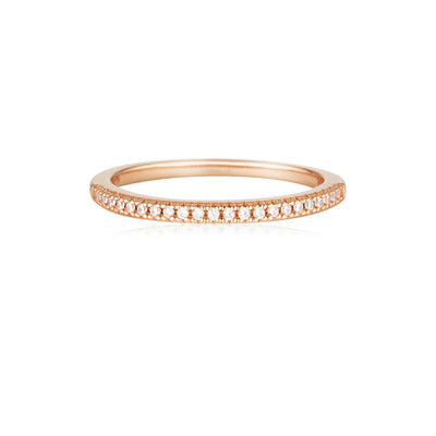 Georgini Iconic Bridal Rose Gold Plated Sterling Silver Anne Band Ring