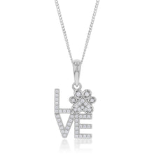 Load image into Gallery viewer, Sterling Silver Cubic Zirconia On Fancy Love Pendant
