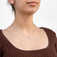 Load image into Gallery viewer, Sterling Silver Cubic Zirconia On Lock And Key Pendant On Chain