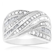 Load image into Gallery viewer, Sterling Silver 1.5 Carat Diamond Ring with Round Brilliant Cut Diamonds