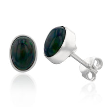 Load image into Gallery viewer, Sterling Silver 5x7mm Natural Solid Opal Oval Studs