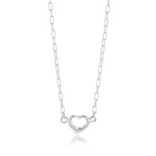 Load image into Gallery viewer, Sterling Silver Open Heart Pendant On 45cm Fancy Chain