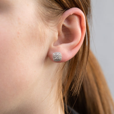 Silver 0.10 Carat Diamond Studs