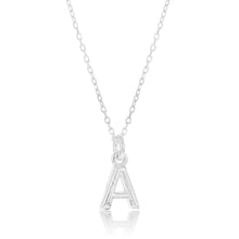 Load image into Gallery viewer, Sterling Silver Initial Letter &quot;A&quot; Pendant On 45cm Chain