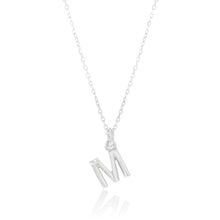 Load image into Gallery viewer, Sterling Silver Initial Letter &quot;M&quot; Pendant On 45cm Chain