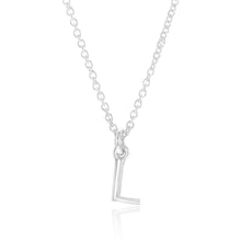 Load image into Gallery viewer, Sterling Silver Initial Letter &quot;L&quot; Pendant On 45cm Chain