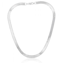 Load image into Gallery viewer, Sterling Silver Rhodium Plated Diamond Cut Strata Hbone 43cm Chain