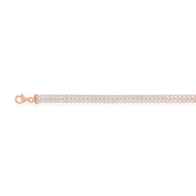 Load image into Gallery viewer, Sterling Silver Rose Gold Plated Two Row Cubic Zirconia Tennis 19cm Bracelet