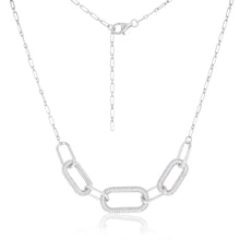 Load image into Gallery viewer, Sterling Silver Rhodium Plated White Cubic Zirconia On Links 40+5cm Chain
