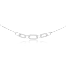Load image into Gallery viewer, Sterling Silver Rhodium Plated White Cubic Zirconia On Links 40+5cm Chain