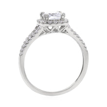 Load image into Gallery viewer, Sterling Silver Rhodium Plated White Cubic Zirconia Cushion Ring