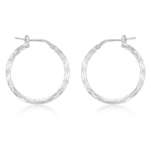 Load image into Gallery viewer, Sterling Silver Twisted 20mm Hoop Earrings
