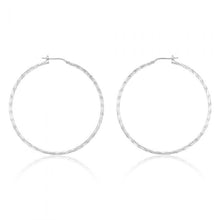 Load image into Gallery viewer, Sterling Silver Twisted 50mm Hoop Earrings