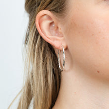 Load image into Gallery viewer, Sterling Silver Diamond Cut 30mm Hoop Earrings