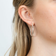 Load image into Gallery viewer, Sterling Silver Diamond Cut 30mm Hoop Earrings