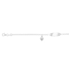 Load image into Gallery viewer, Sterling Silver Heart Charm Belcher ID 18cm Bracelet