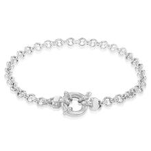 Load image into Gallery viewer, Sterling Silver Fancy 19cm Bracelet With Bolt Ring Clasp