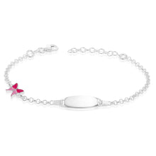 Load image into Gallery viewer, Sterling Silver Pink Butterfly Fancy ID 16cm Baby Bracelet