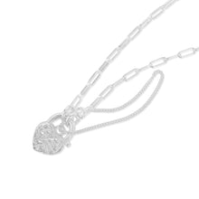 Load image into Gallery viewer, Sterling Silver Fancy 19cm Padlock Bracelet