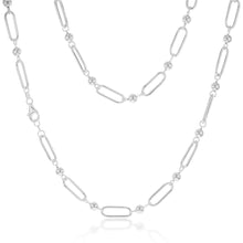Load image into Gallery viewer, Sterling Silver Link And Ball Fancy 60cm Chain