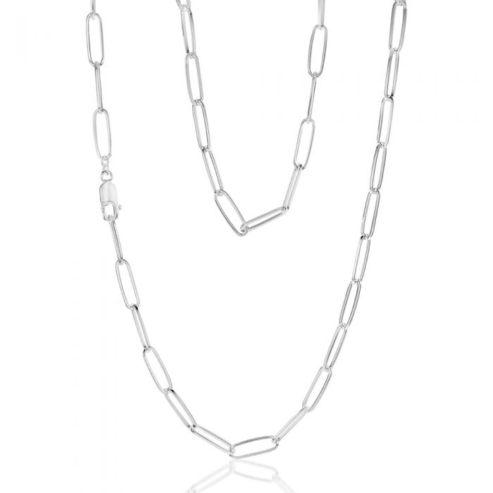Sterling Silver Paperclip 70cm Chain
