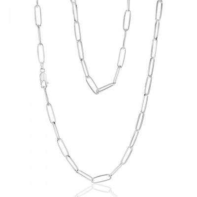 Sterling Silver Paperclip 70cm Chain
