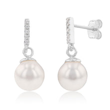 Load image into Gallery viewer, Sterling Silver Swarovski Pearl Drop Earrings