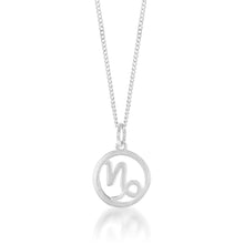 Load image into Gallery viewer, Sterling Silver Round Zodiac/Star Sign Capricorn Pendant