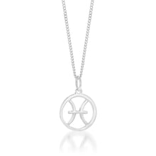 Load image into Gallery viewer, Sterling Silver Round Zodiac/Star Sign Pisces Pendant