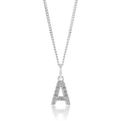 Sterling SilverCubic Zirconia Initial 