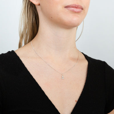 Sterling SilverCubic Zirconia Initial 