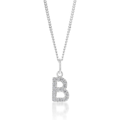 Sterling Silver Cubic Zirconia Initial 