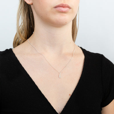 Sterling Silver Cubic Zirconia Initial 