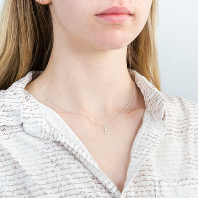 Sterling Silver Cubic Zirconia Initial 