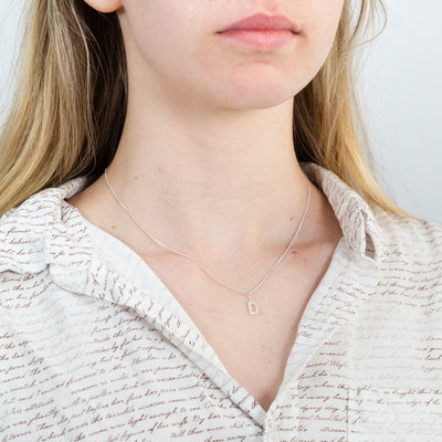 Sterling Silver Cubic Zirconia Initial 