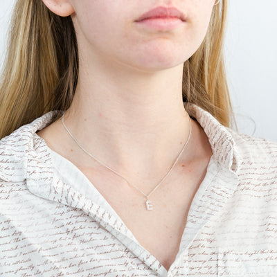 Sterling Silver Cubic Zirconia Initial 