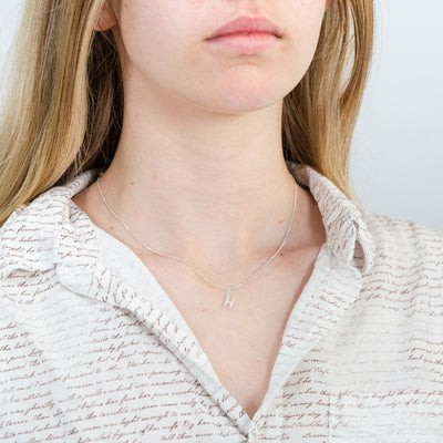 Sterling Silver Cubic Zirconia Initial 